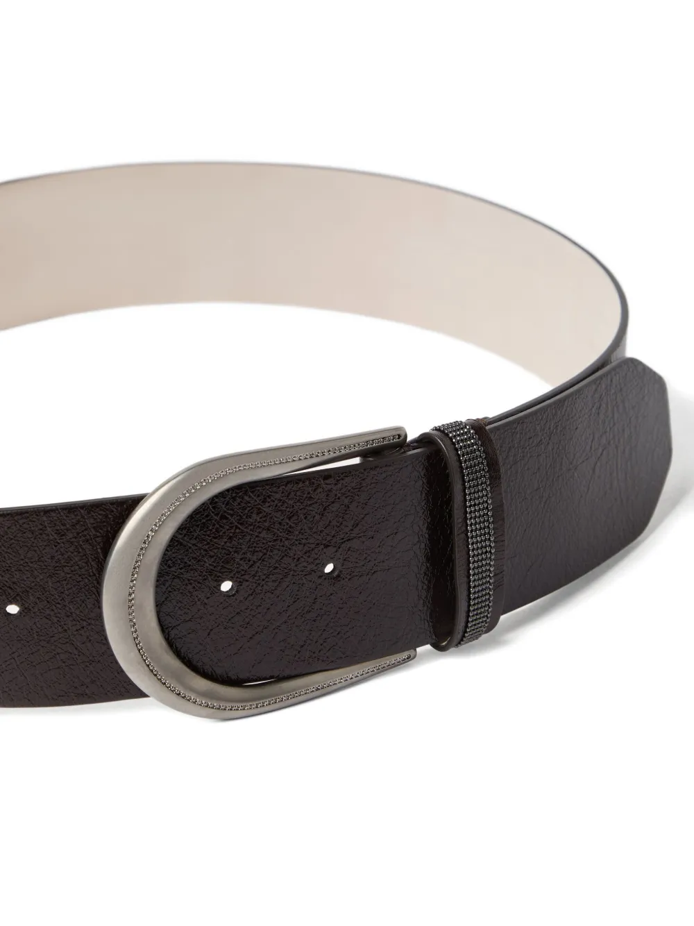 Brunello Cucinelli Leren riem Zwart