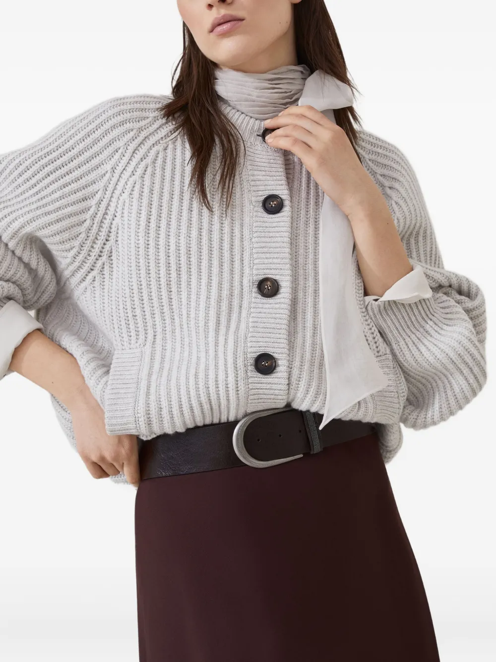 Brunello Cucinelli Leren riem Zwart