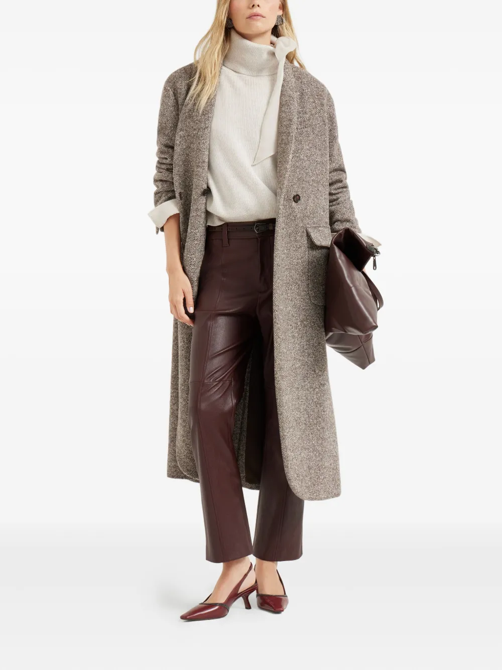 Brunello Cucinelli Jas met ceintuur Bruin