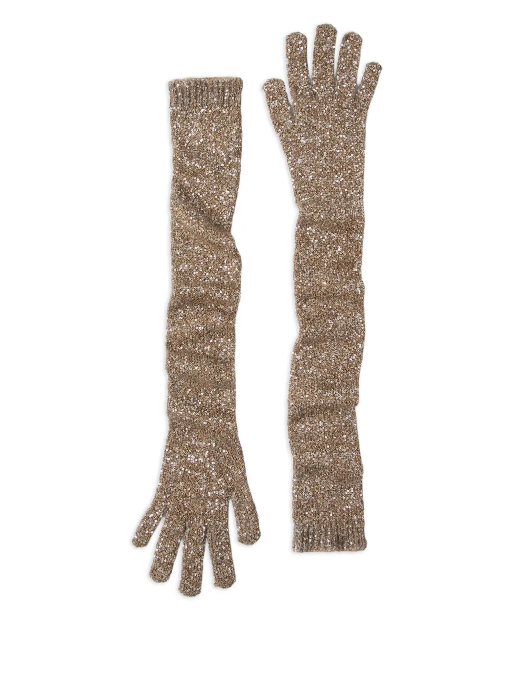 Brunello Cucinelli Handschoenen verfraaid met pailletten Bruin