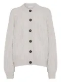 Brunello Cucinelli ribbed button-up cardigan - Neutrals