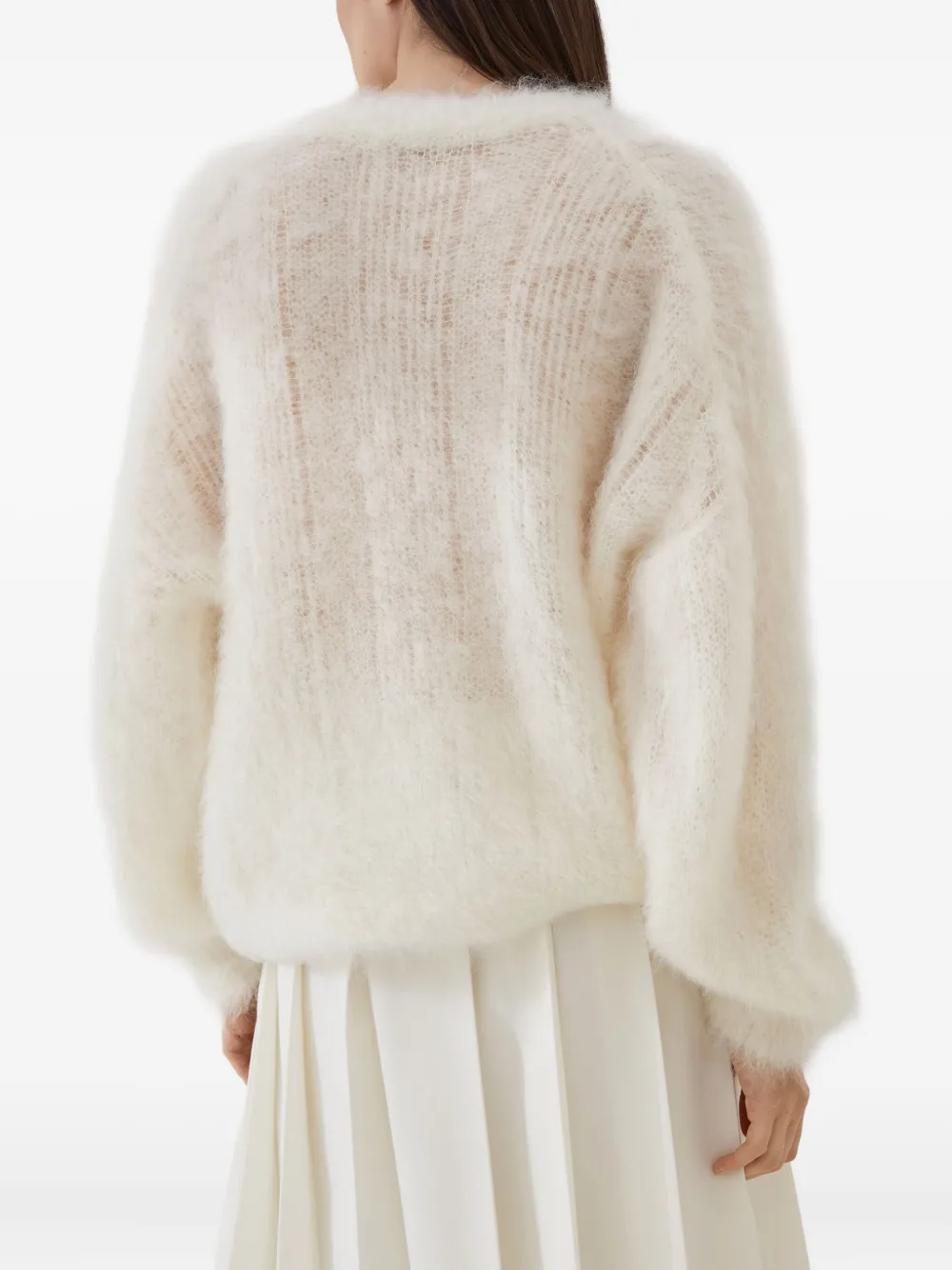Brunello Cucinelli Trui met geborstelde afwerking Wit