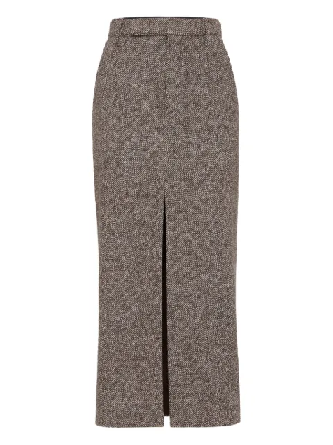 Brunello Cucinelli slit-front pencil maxi skirt