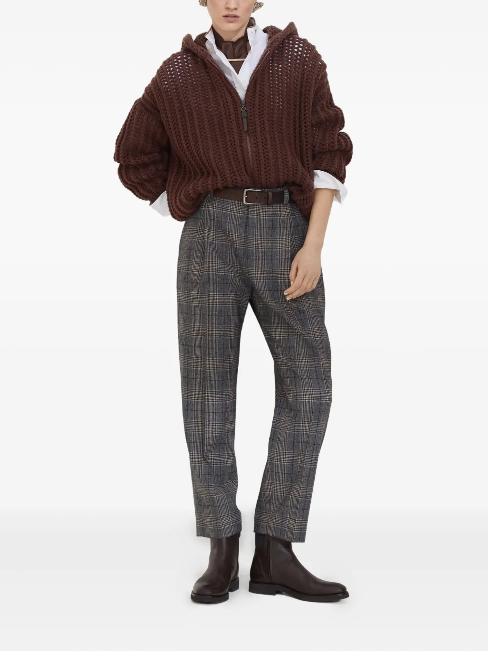 Brunello Cucinelli Geruite broek Grijs
