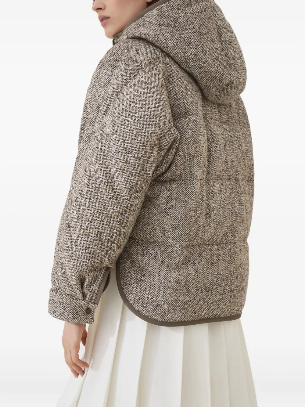 Brunello Cucinelli chevron flecked down jacket Bruin