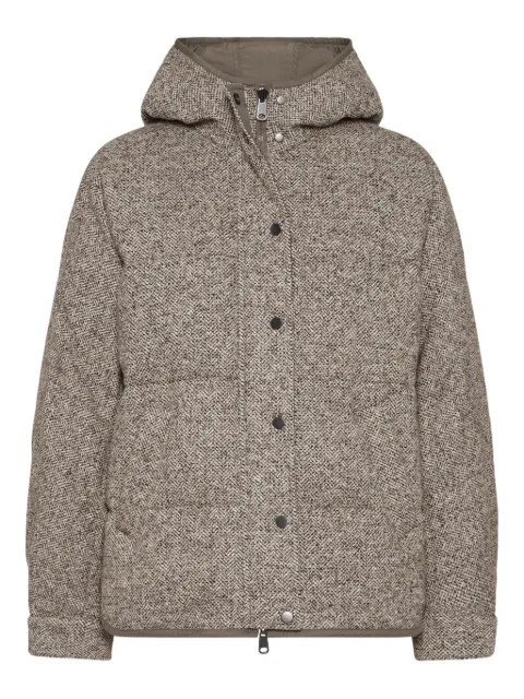 Brunello Cucinelli chevron flecked down jacket