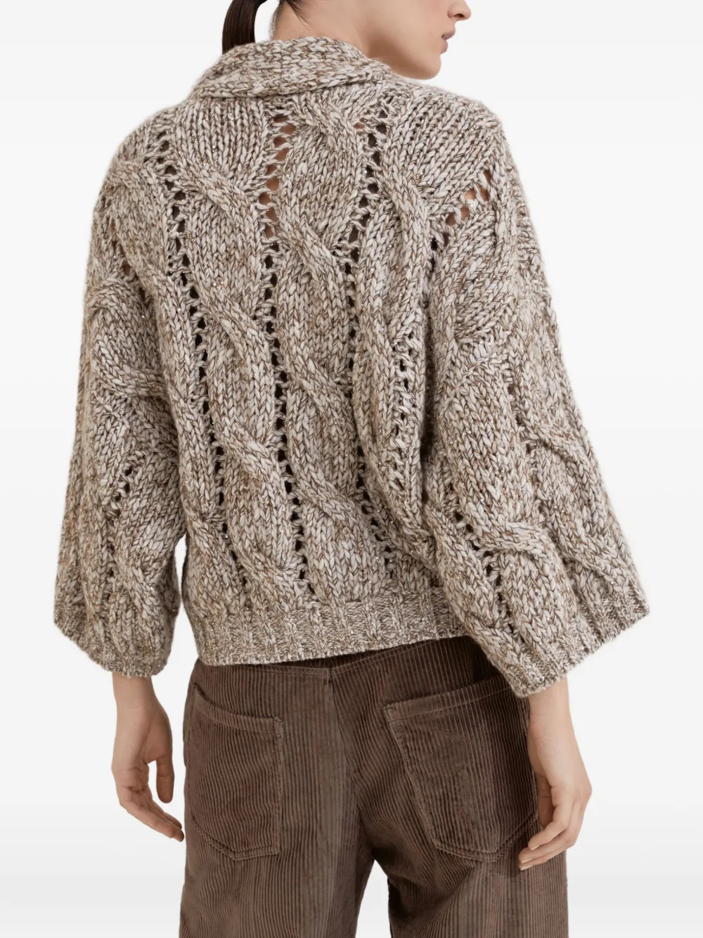 Brunello Cucinelli Grofgebreid vest Beige