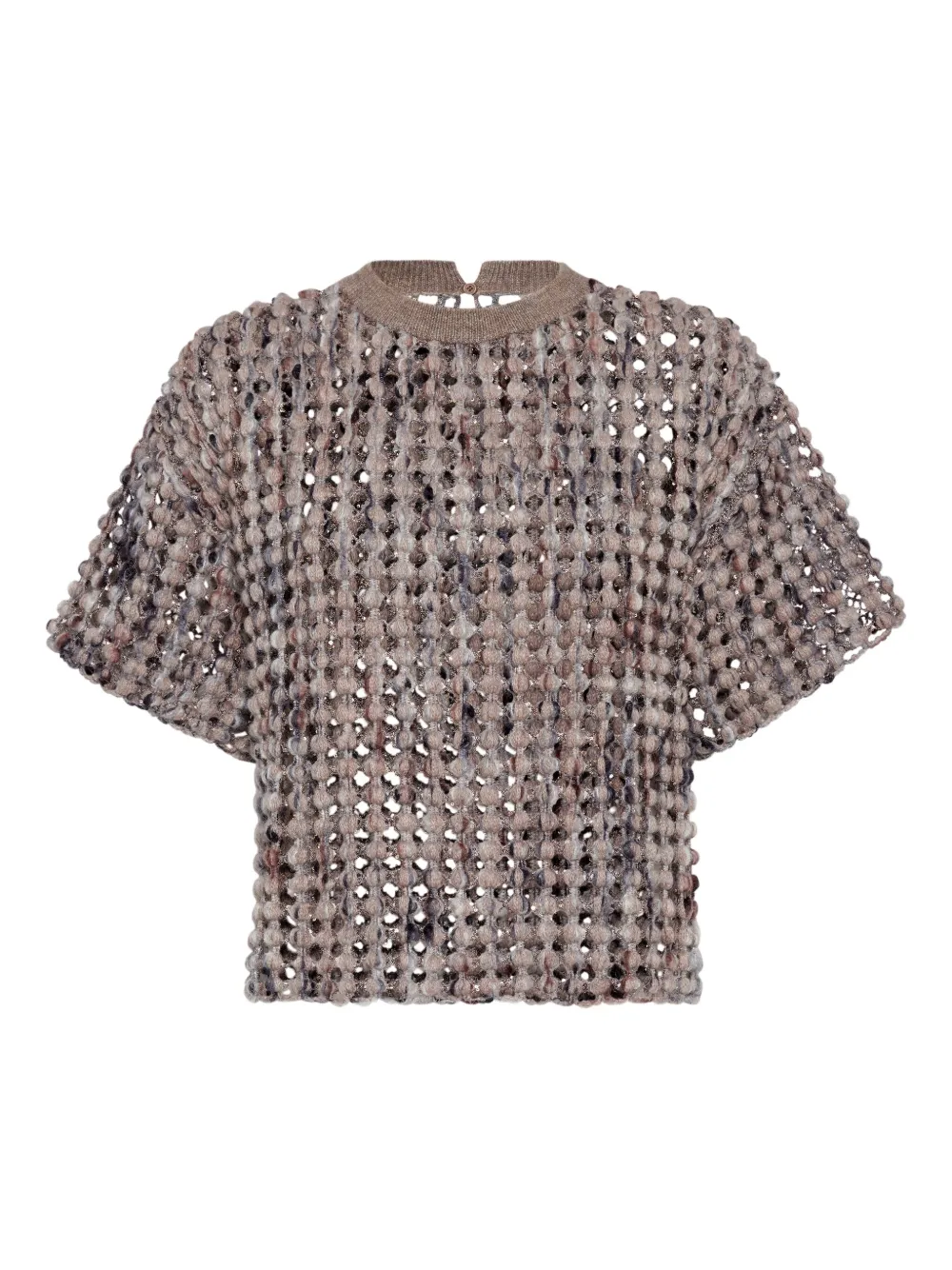 Brunello Cucinelli textured short-sleeve top | Brown | Image 1
