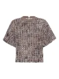 Brunello Cucinelli textured short-sleeve top - Brown