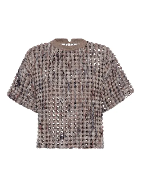 Brunello Cucinelli textured short-sleeve top