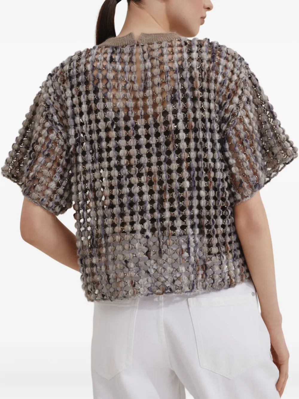 Brunello Cucinelli Top met korte mouwen Bruin