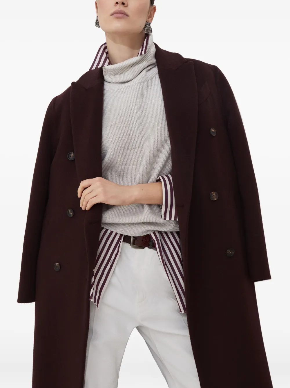 Brunello Cucinelli Jas met dubbele rij knopen Rood