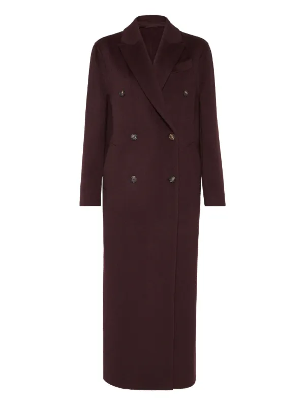Brunello Cucinelli Double-breasted Coat in Red