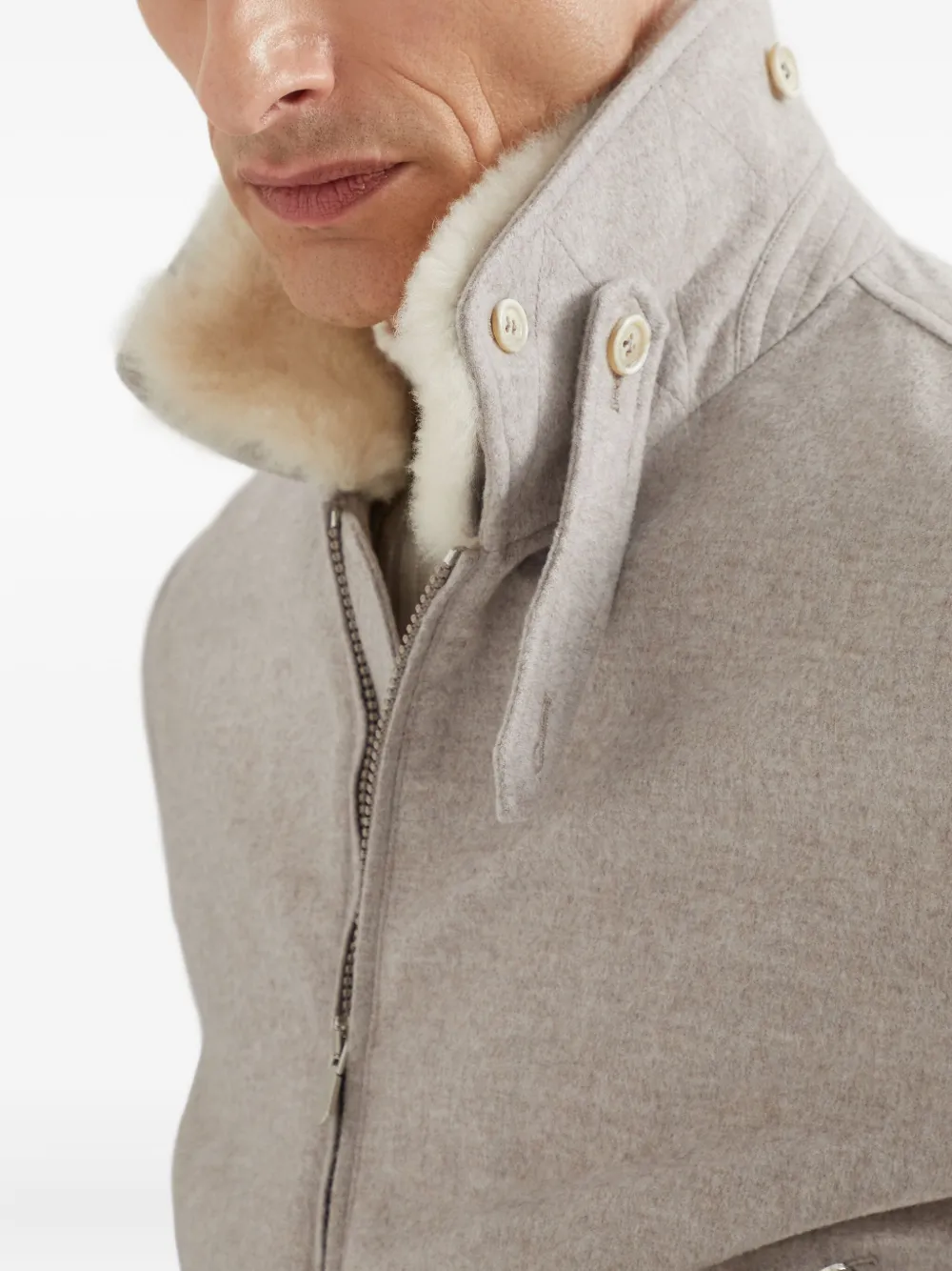 Brunello Cucinelli Kasjmier bomberjack Grijs