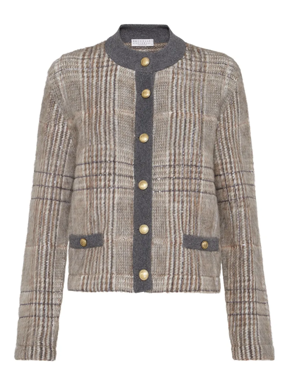 Brunello Cucinelli Vest met jacquard Grijs