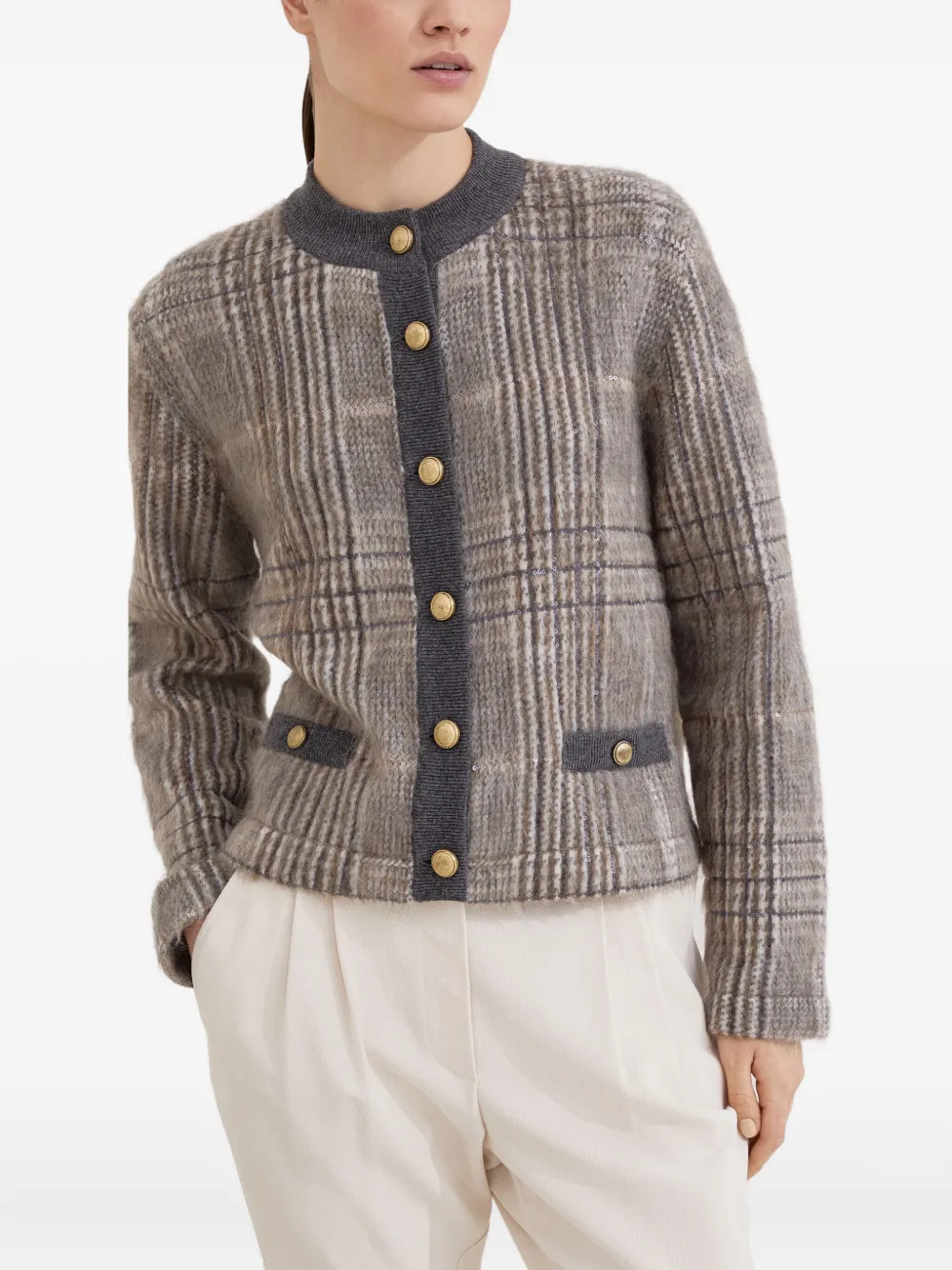 Brunello Cucinelli Vest met jacquard Grijs