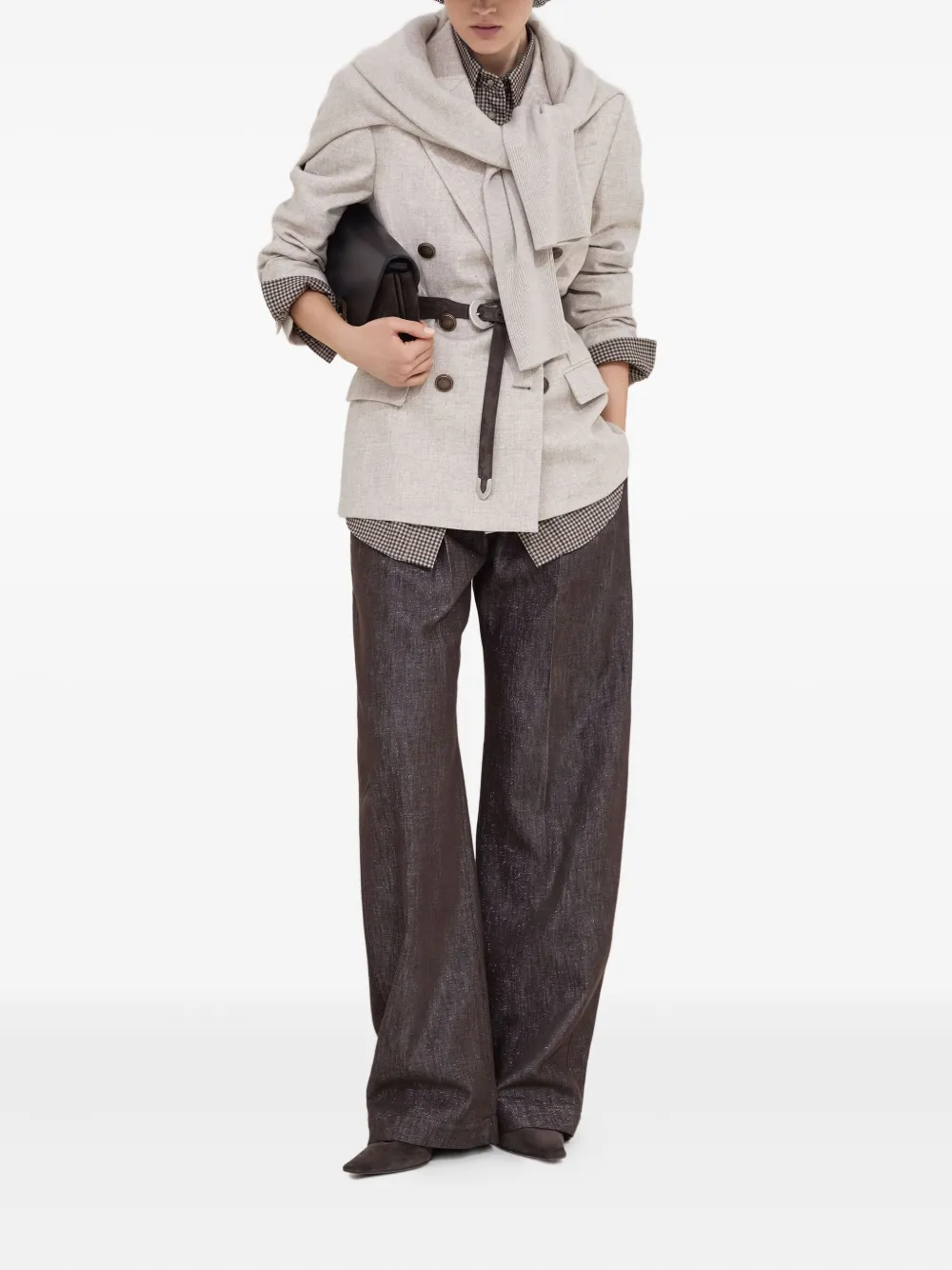 Brunello Cucinelli twill flannel blazer | Blazers | Image 2
