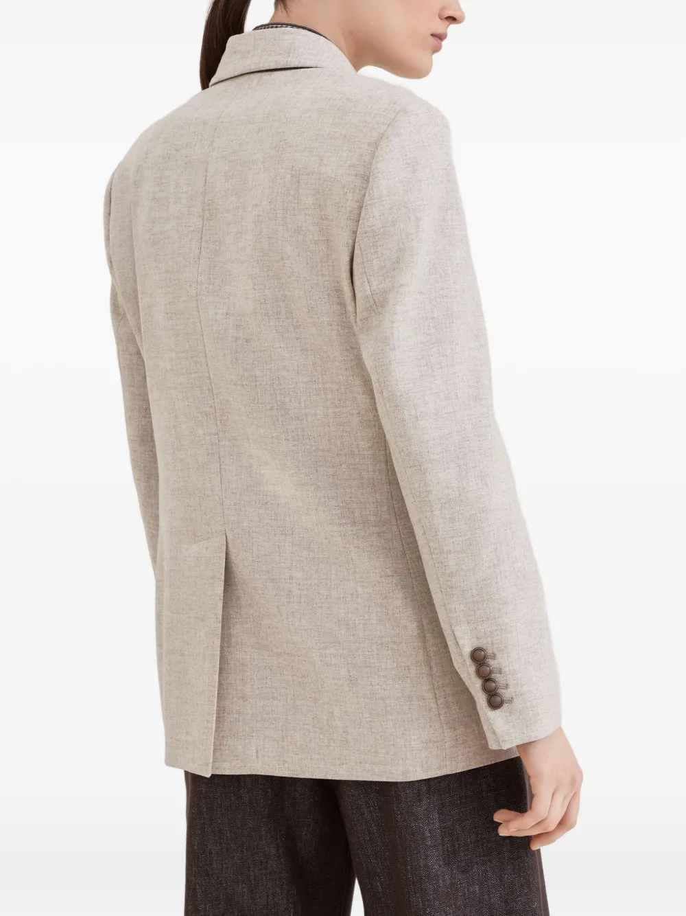 Brunello Cucinelli Twill flanellen blazer Beige