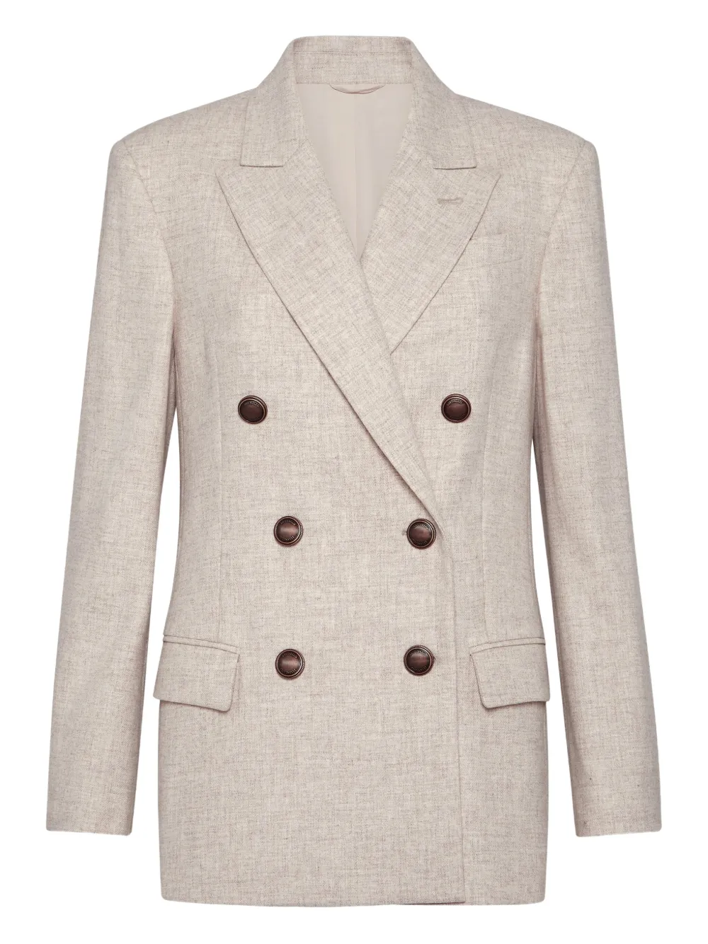 Brunello Cucinelli Twill flanellen blazer Beige