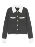 Self-Portrait cashmere-blend cardigan - Grey