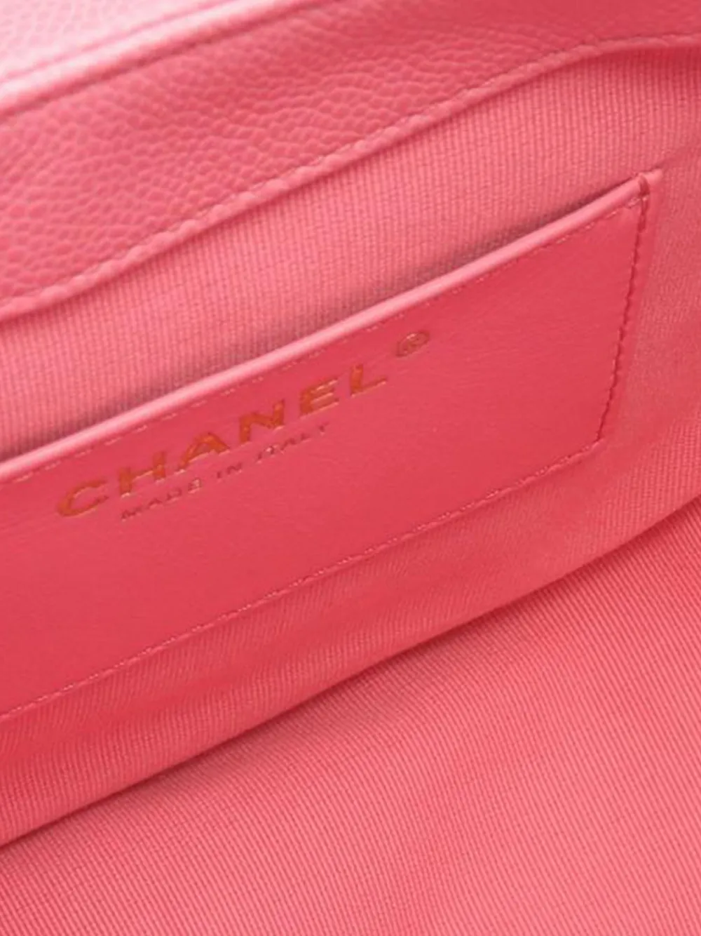 Pre-owned Chanel 2021-2025 Small Cc Quilted Caviar Chain Flap Crossbody Bag In Pink