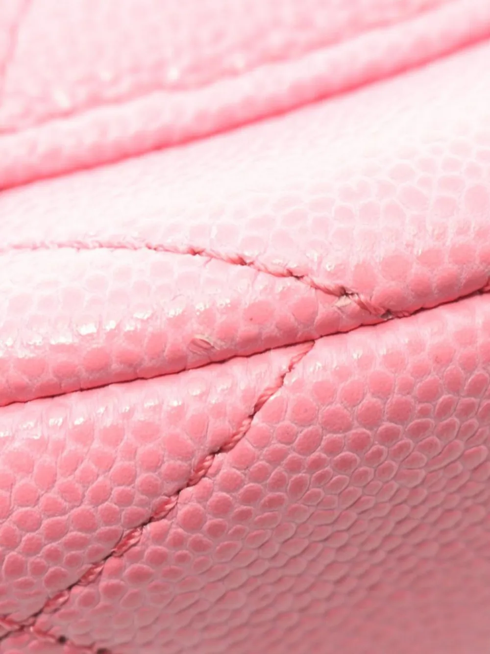 Pre-owned Chanel 2021-2025 Small Cc Quilted Caviar Chain Flap Crossbody Bag In Pink