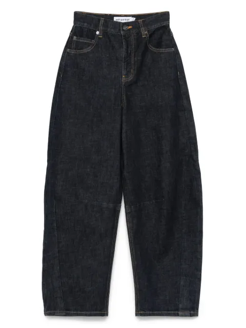 Self-Portrait jeans con tiro alto