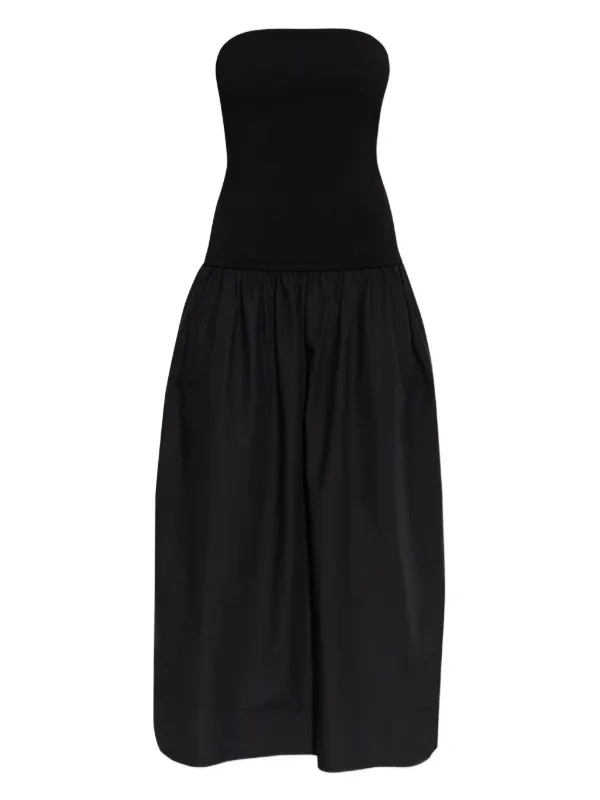 rag & bone Irina Mixed Media Strapless Midi Dress