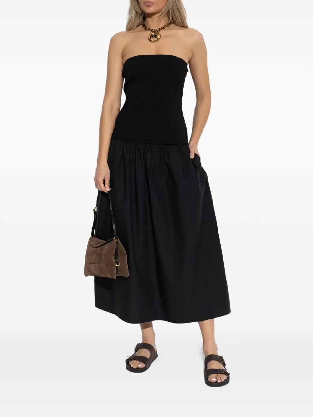 Rag & bone Irina strapless gesmockte maxi-jurk - Zwart