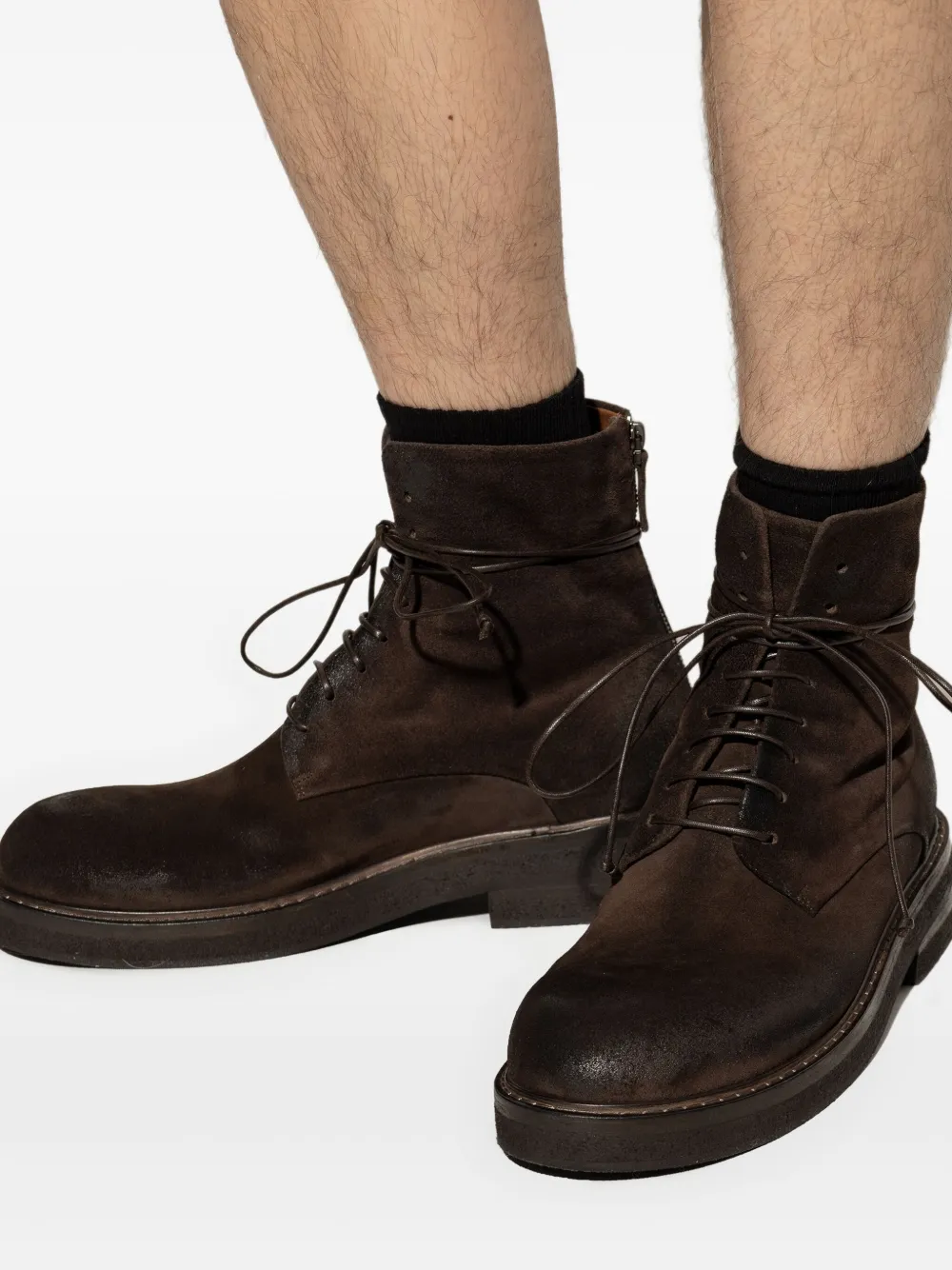 Marsèll suede lace-up ankle boots Black