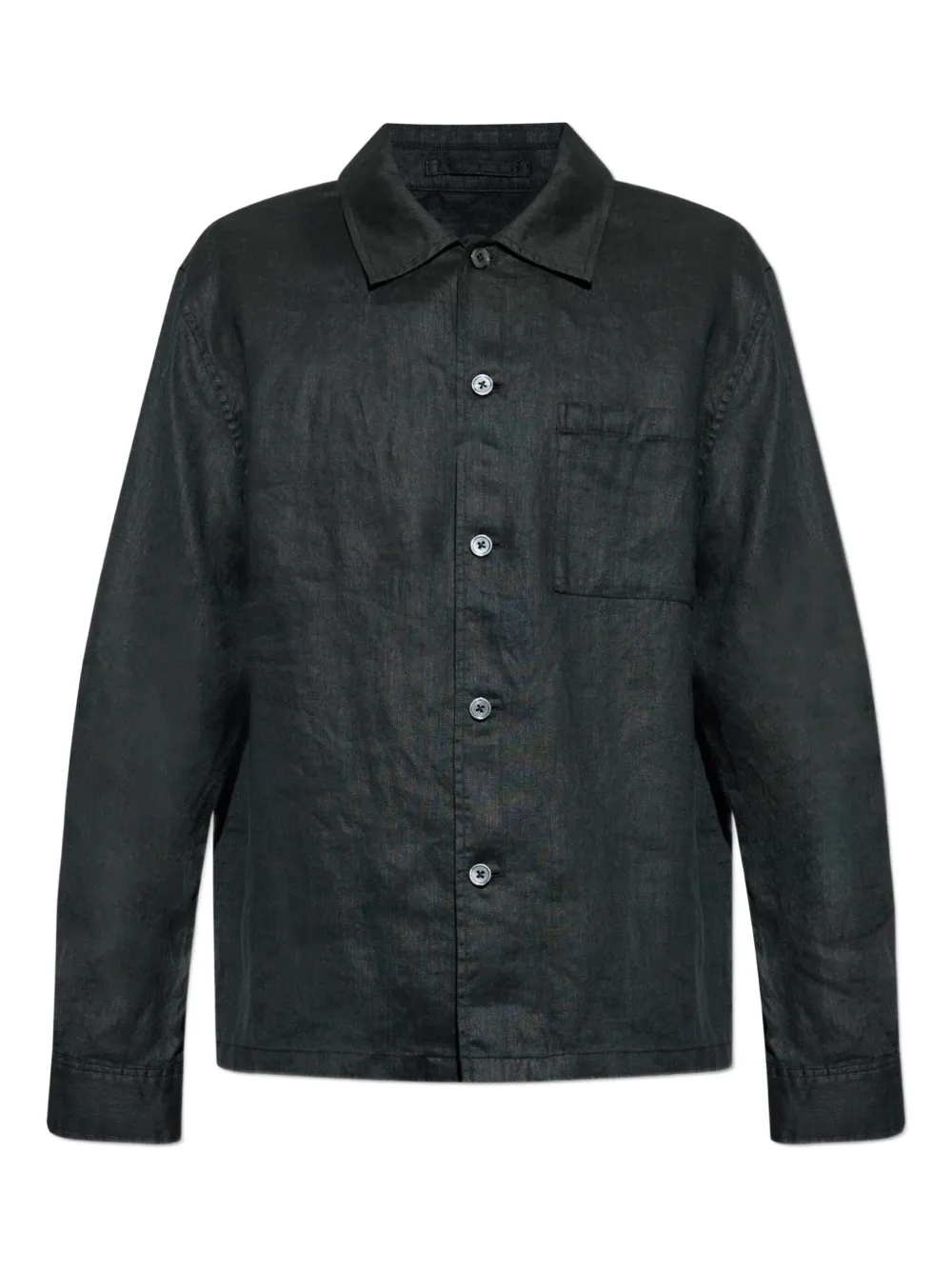 Theory Linnen overhemd 1 BLACK