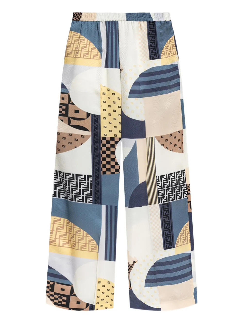 FENDI geometric-print trousers - Blue