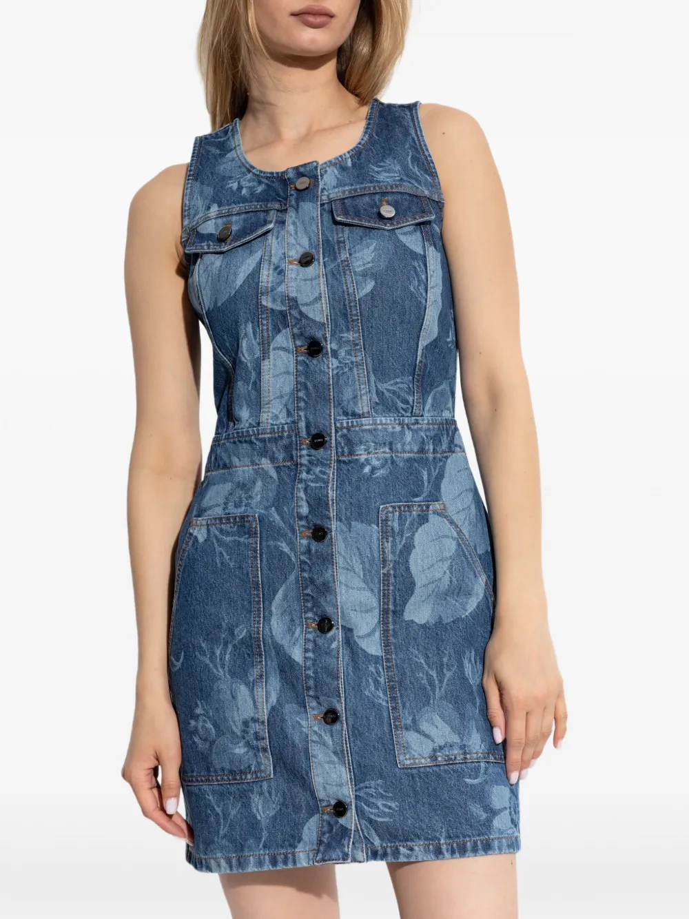 FENDI Jurk met bloemenprint Blauw
