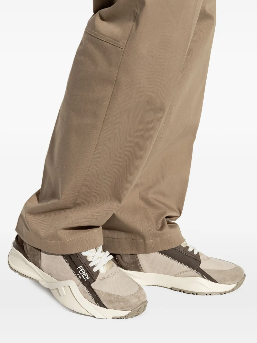 FENDI Flow atletische sneakers met vlakken Beige