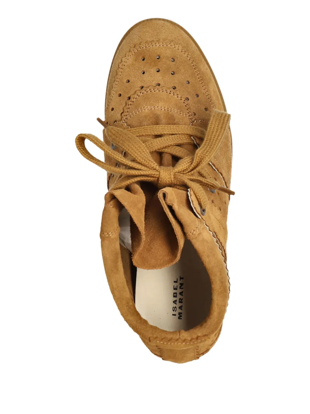ISABEL MARANT perforated wedge ankle boots Brown