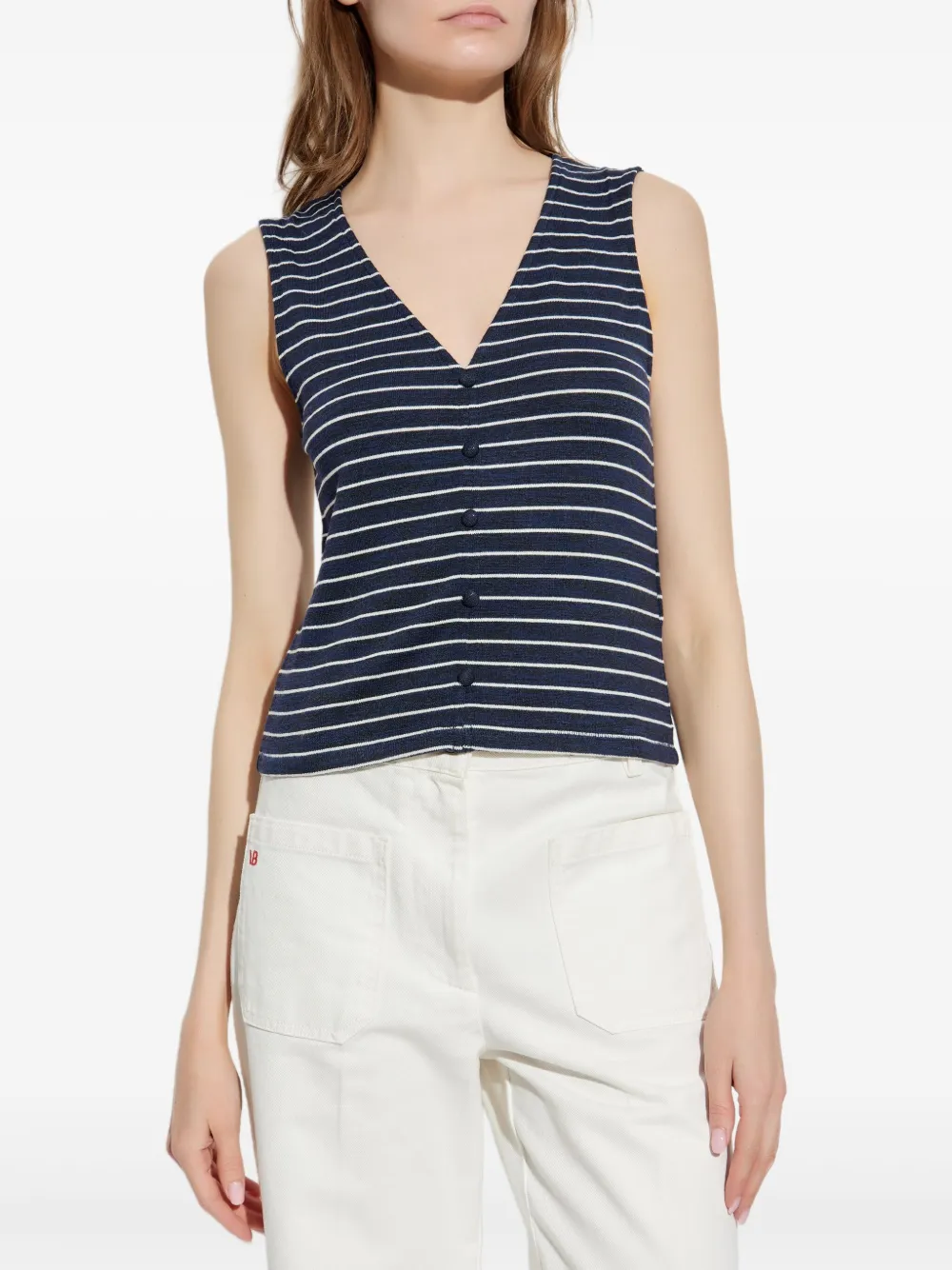 rag & bone Gestreepte button-up top Blauw