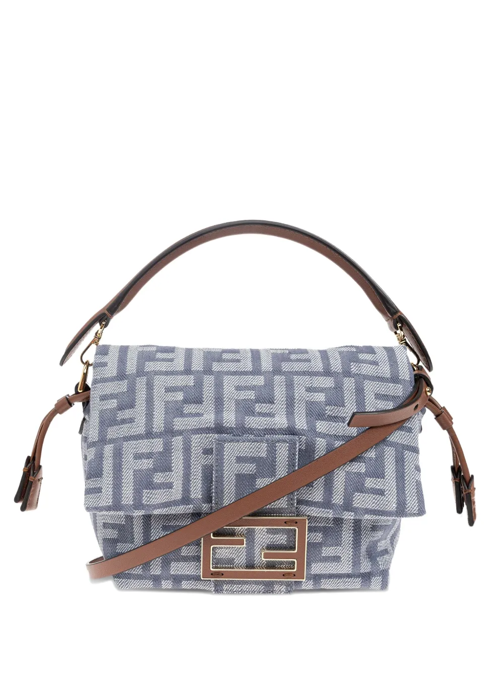 FENDI Borsa tote Mamma piccola in tela con monogramma - Blu