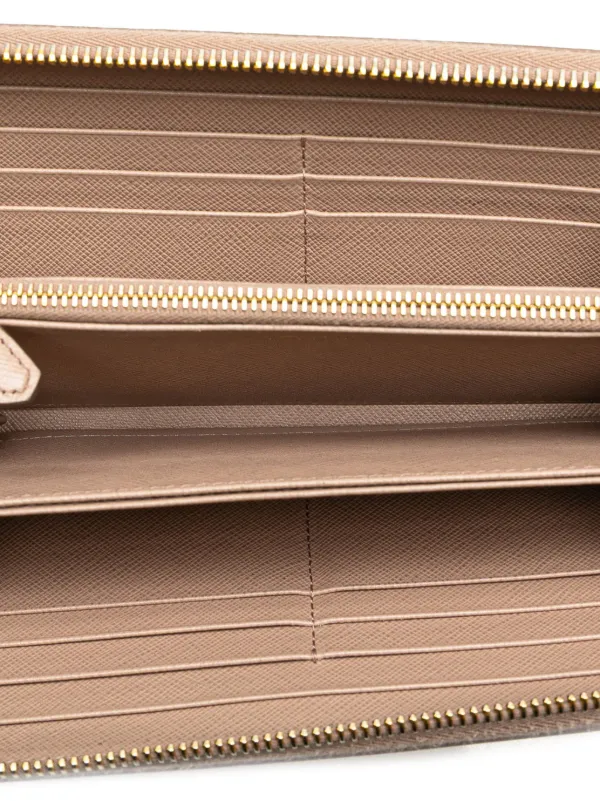 Prada Pre-Owned 2000-2024 Large Saffiano Zip Around Wallet Long