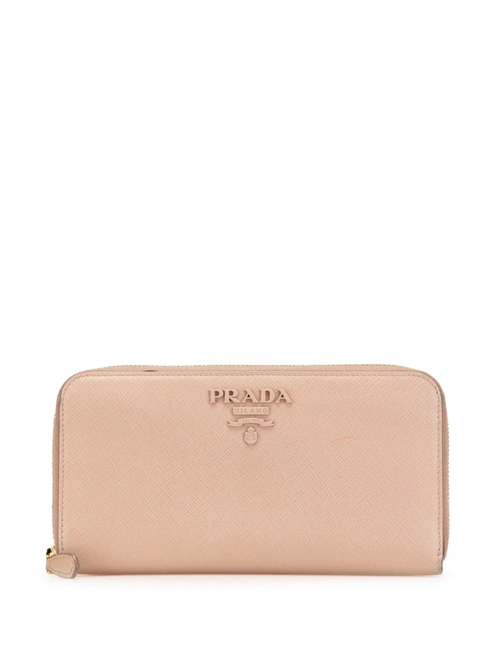 Pre-owned Prada 2000-2024 Large Saffiano Zip Around Wallet Long Wallets