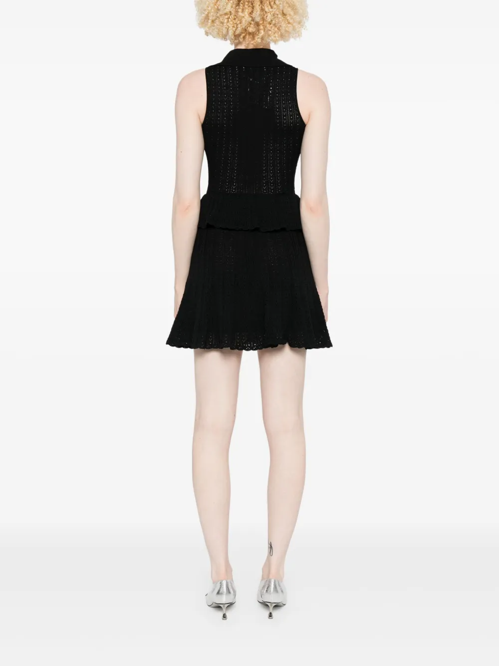 SELF-PORTRAIT POINTELLE-KNIT DRESS