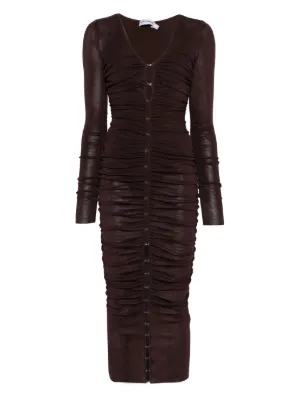 rib knit dress black Ribbed Sweater Knit Midi Dress Black