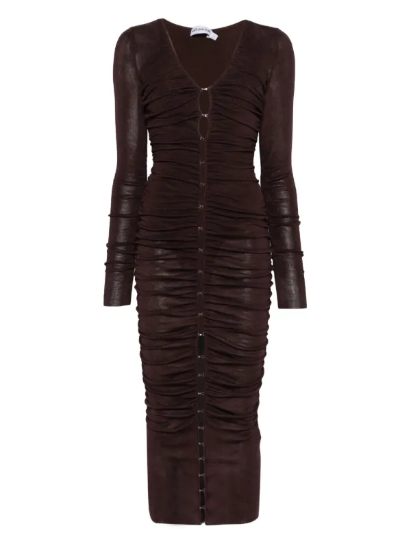 Self-Portrait fine-knit Dress | Brown | FARFETCH