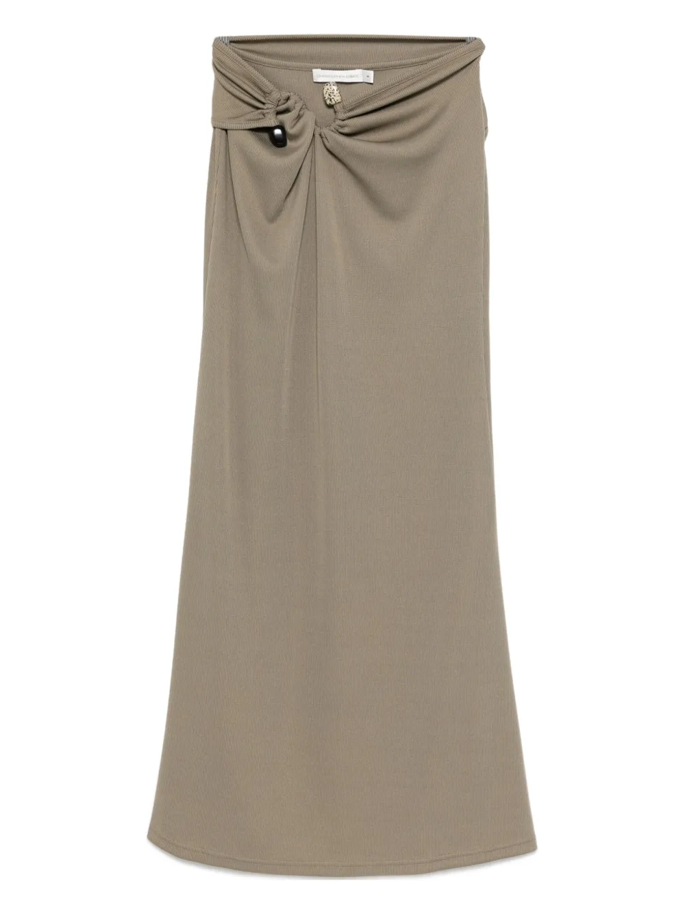 Christopher Esber gathered-detail ribbed maxi skirt Groen