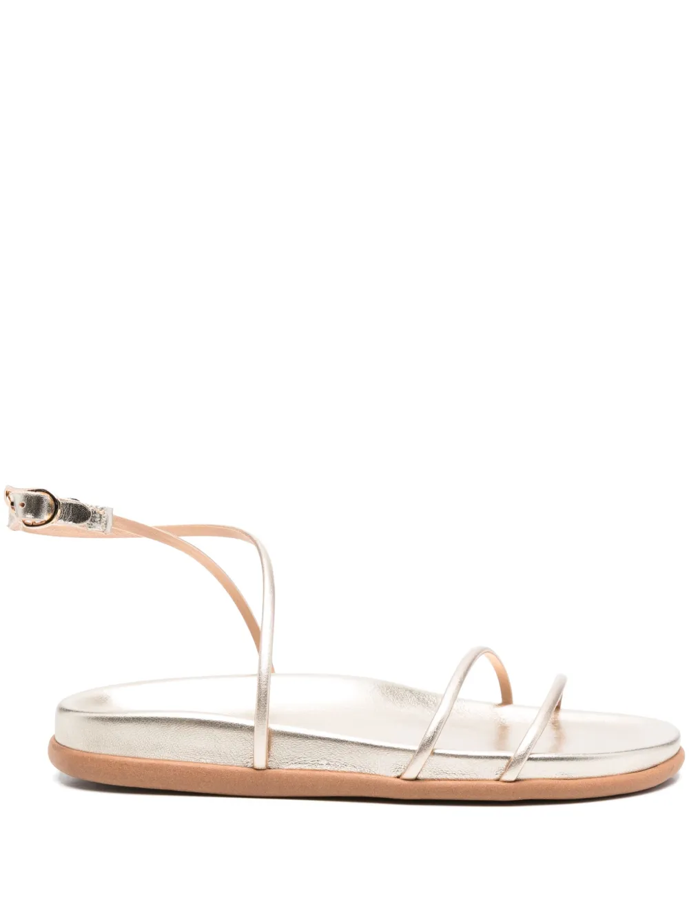 Ancient Greek Sandals Leren sandalen met enkelbandje Goud