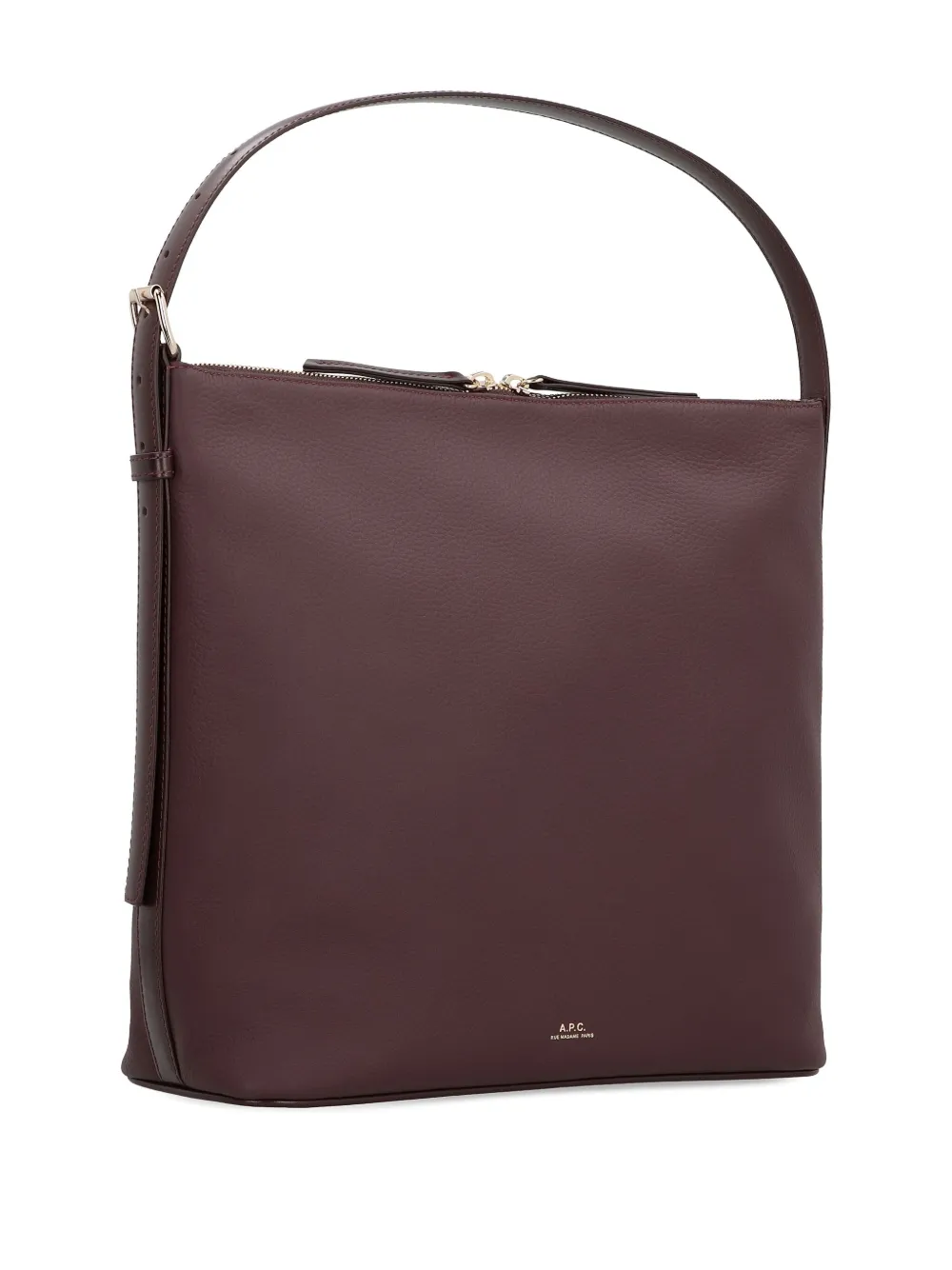 A.P.C. Vera leren schoudertas met rits Bruin