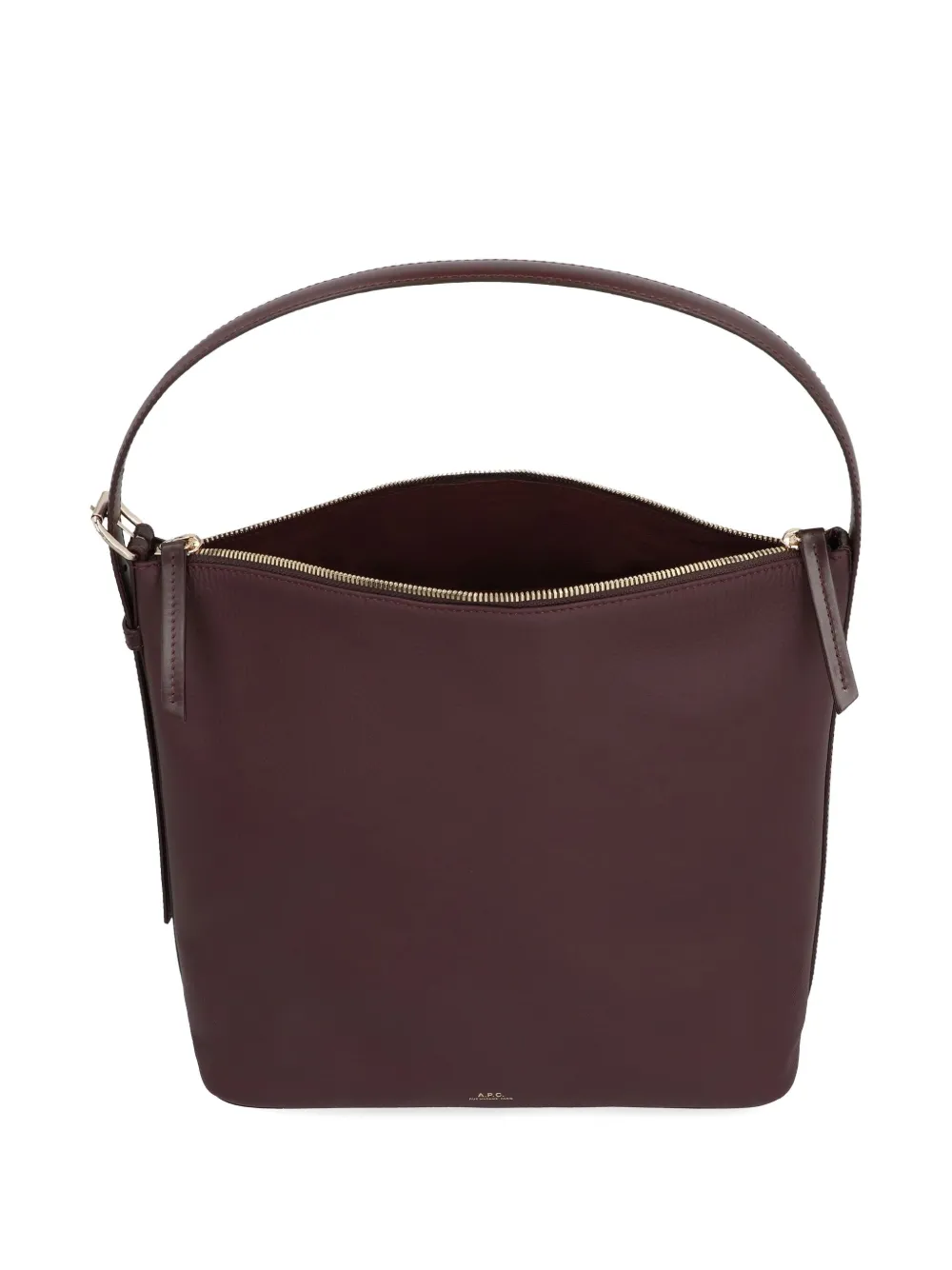 A.P.C. Vera leren schoudertas met rits Bruin