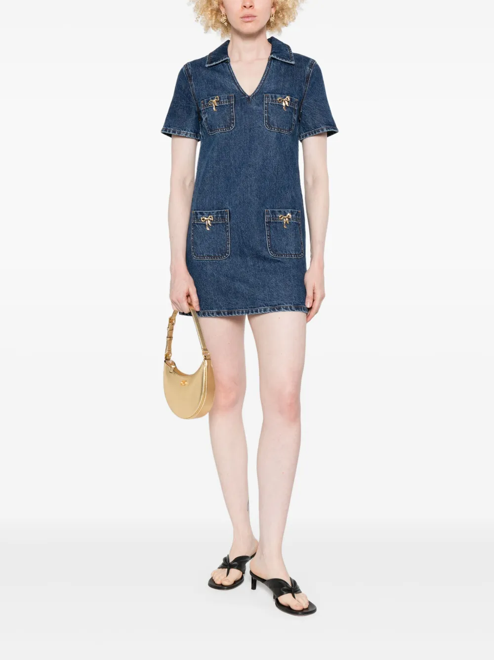 Self-Portrait Denim mini-jurk - Blauw