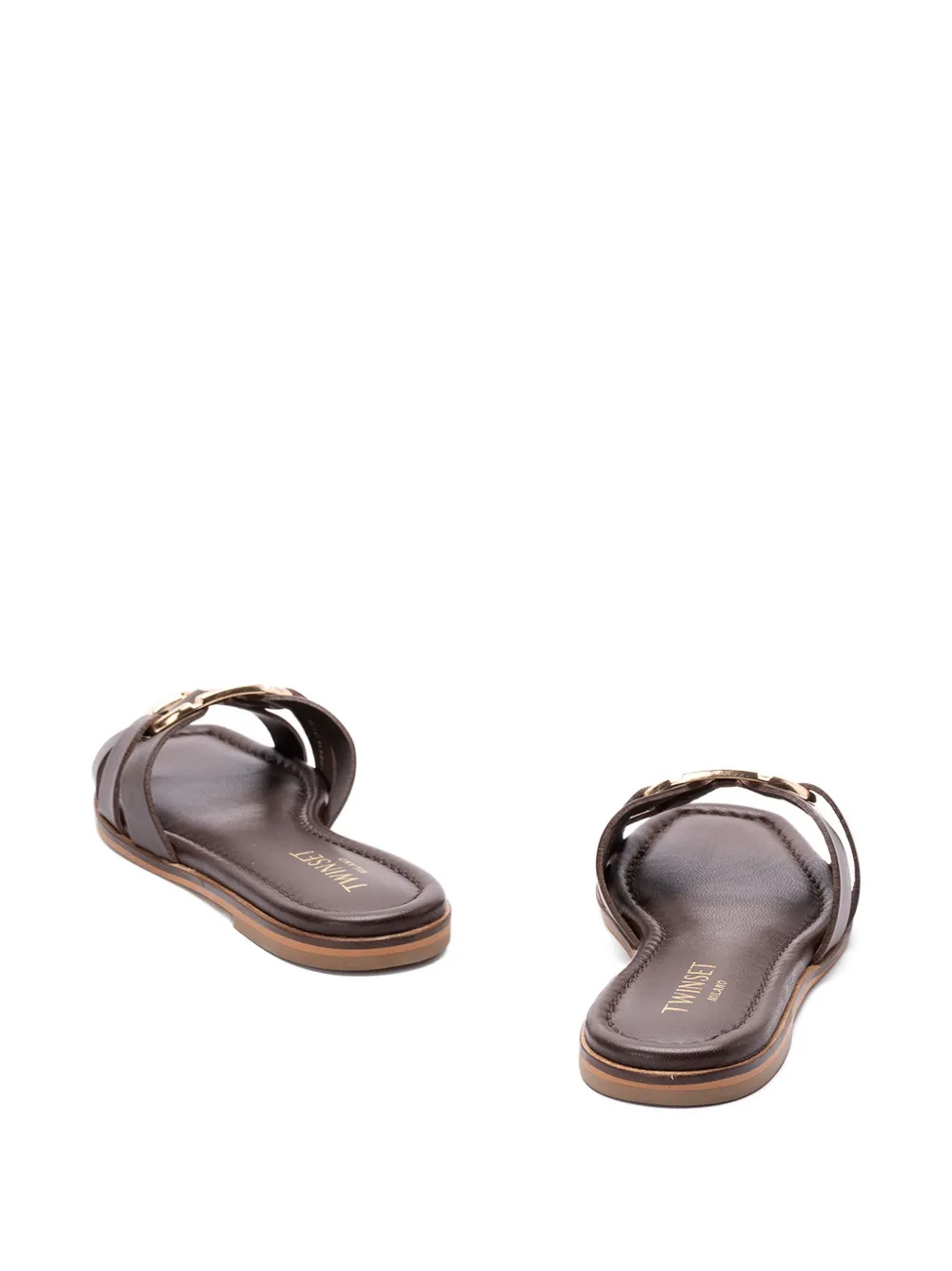 TWINSET cross-strap sandals Brown