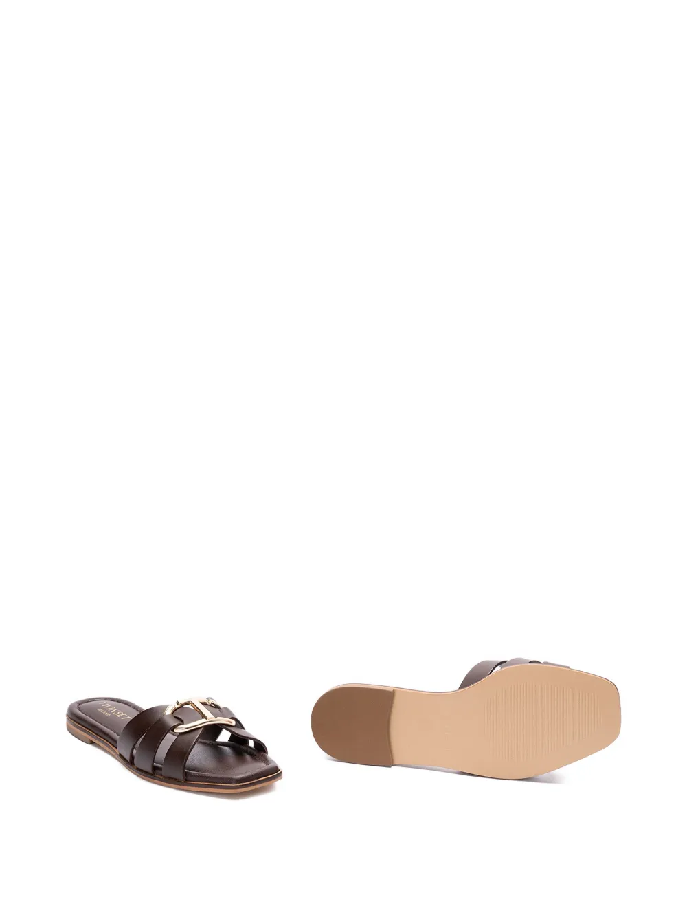 TWINSET cross-strap sandals Brown