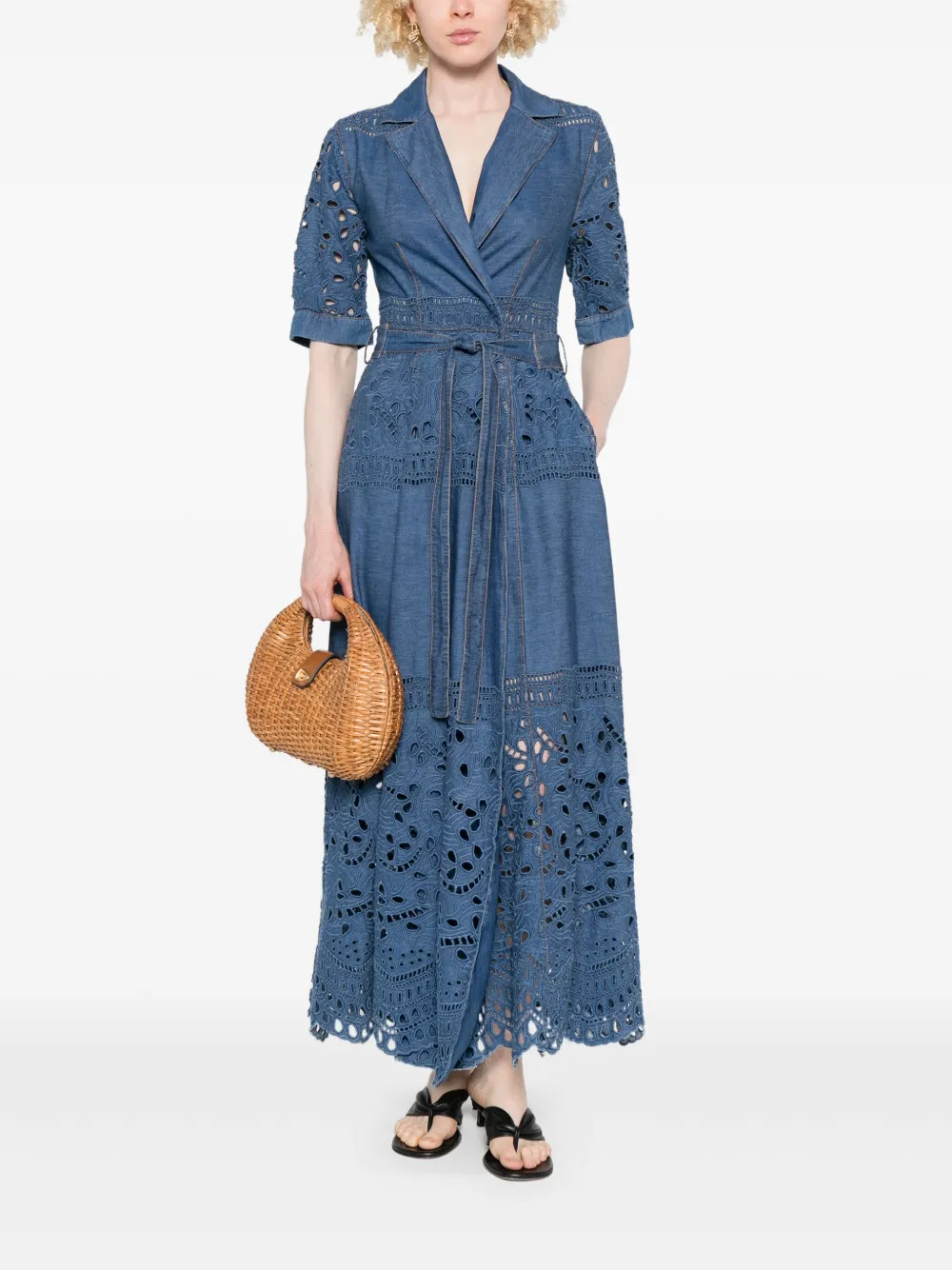 Ermanno Scervino Jurk met kant - Blauw